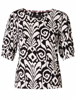 VAosta zwart/offwhite dessin