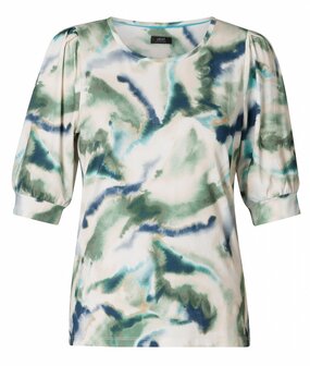 1Tiana zachtgroen/blauw/offwhite dessin